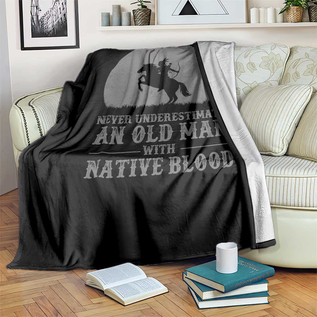 Never Underestimate An Old Man Native American Warrior Throw Blanket TS14 Print Your Wear