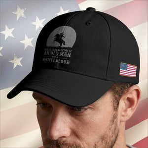 Never Underestimate An Old Man Native American Warrior Baseball Cap TS14 Print Your Wear