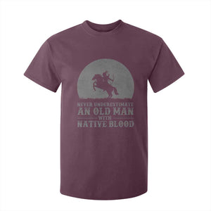 Never Underestimate An Old Man Native American Warrior T Shirt For Kid TS14 Maroon Print Your Wear