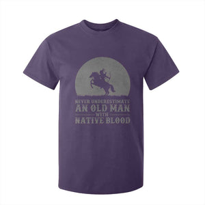 Never Underestimate An Old Man Native American Warrior T Shirt For Kid TS14 Purple Print Your Wear