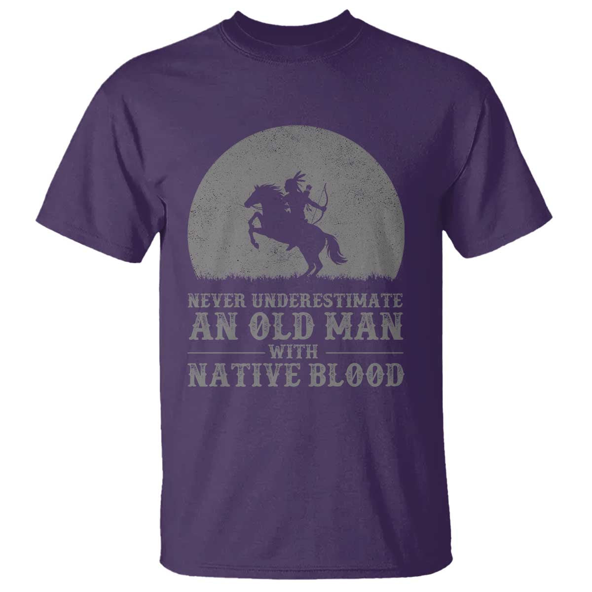 Never Underestimate An Old Man Native American Warrior T Shirt TS14 Purple Print Your Wear