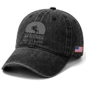 Never Underestimate An Old Man Native American Warrior Washed Cotton Baseball Cap TS14 Print Your Wear