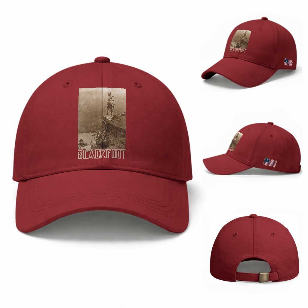 Blackfoot Native American Indians At Glacier National Park Baseball Cap TS14 Baseball Cap Universal Fit Cherry Red Print Your Wear