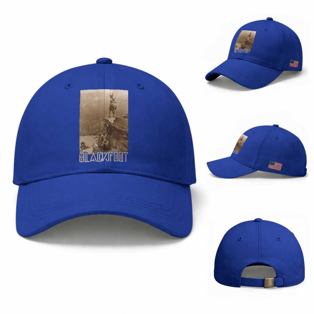 Blackfoot Native American Indians At Glacier National Park Baseball Cap TS14 Baseball Cap Universal Fit Royal Blue Print Your Wear