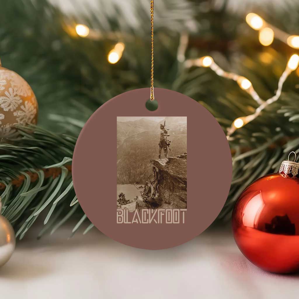 Blackfoot Native American Indians At Glacier National Park Ceramic Ornament TS14 1pc Mocha Print Your Wear
