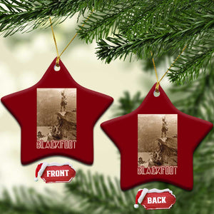 Blackfoot Native American Indians At Glacier National Park Ceramic Ornament TS14 Print Your Wear