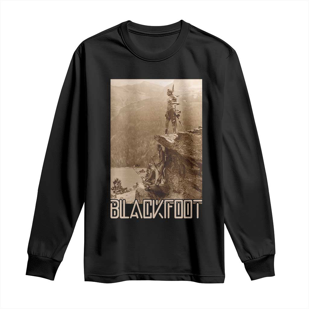 Blackfoot Native American Indians At Glacier National Park Long Sleeve Shirt TS14 Black Print Your Wear