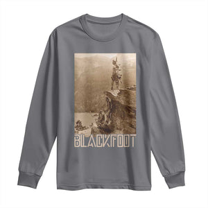Blackfoot Native American Indians At Glacier National Park Long Sleeve Shirt TS14 Charcoal Print Your Wear