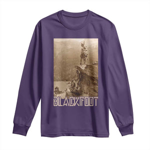 Blackfoot Native American Indians At Glacier National Park Long Sleeve Shirt TS14 Purple Print Your Wear