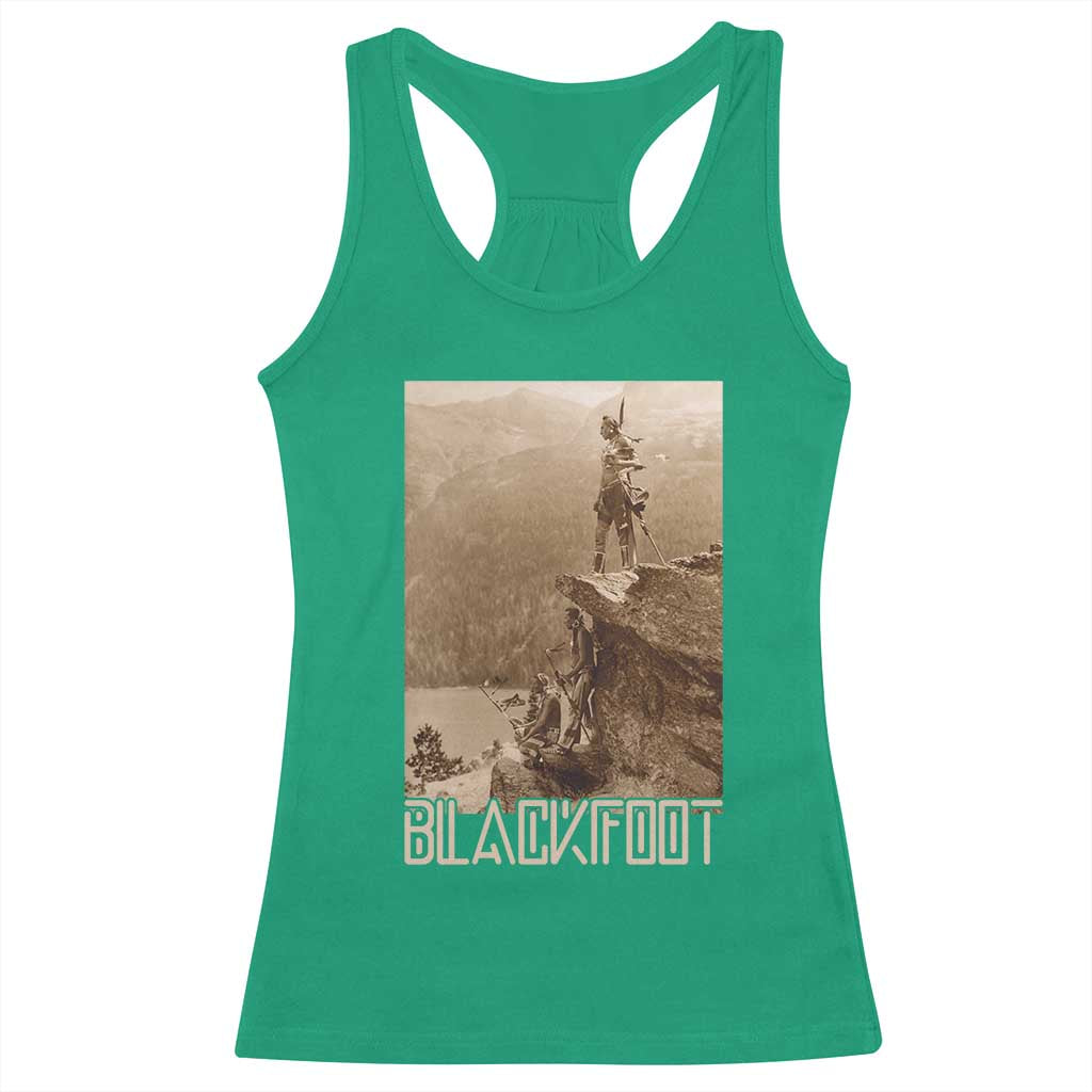Blackfoot Native American Indians At Glacier National Park Racerback Tank Top TS14 Irish Green Print Your Wear