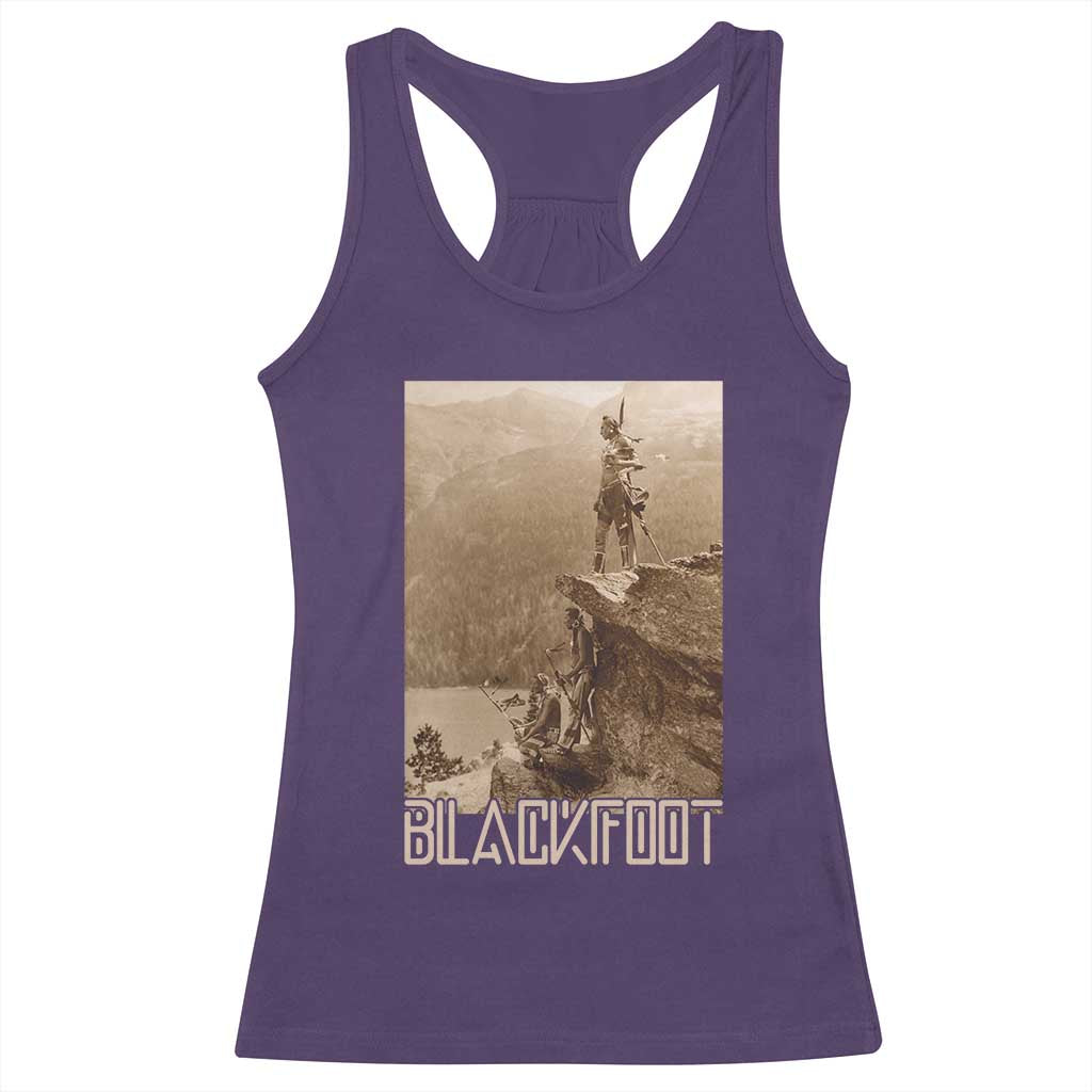 Blackfoot Native American Indians At Glacier National Park Racerback Tank Top TS14 Purple Print Your Wear