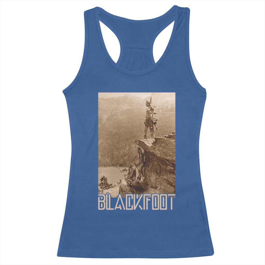 Blackfoot Native American Indians At Glacier National Park Racerback Tank Top TS14 Royal Blue Print Your Wear