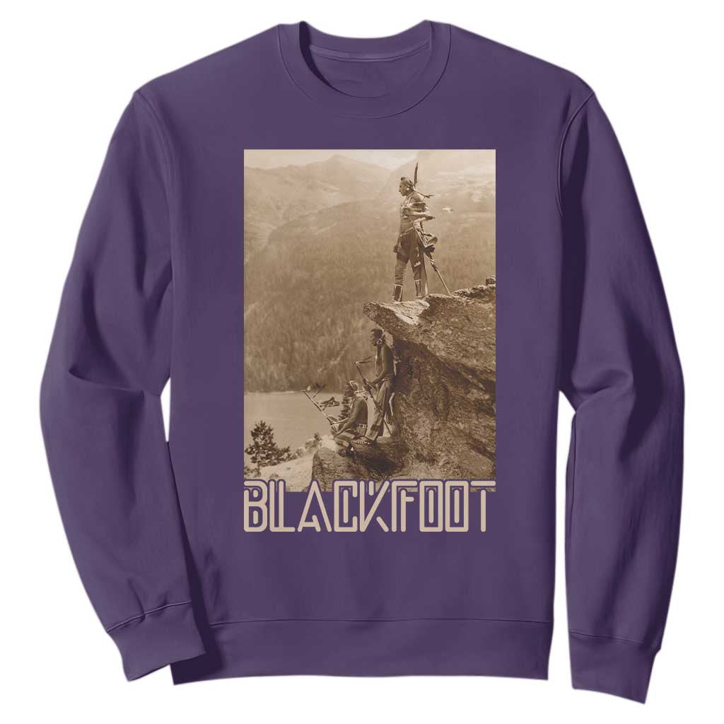 Blackfoot Native American Indians At Glacier National Park Sweatshirt TS14 Purple Print Your Wear
