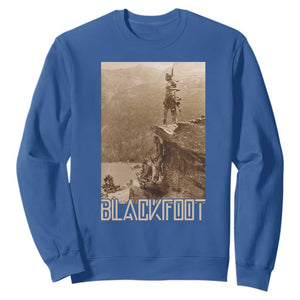 Blackfoot Native American Indians At Glacier National Park Sweatshirt TS14 Royal Blue Print Your Wear