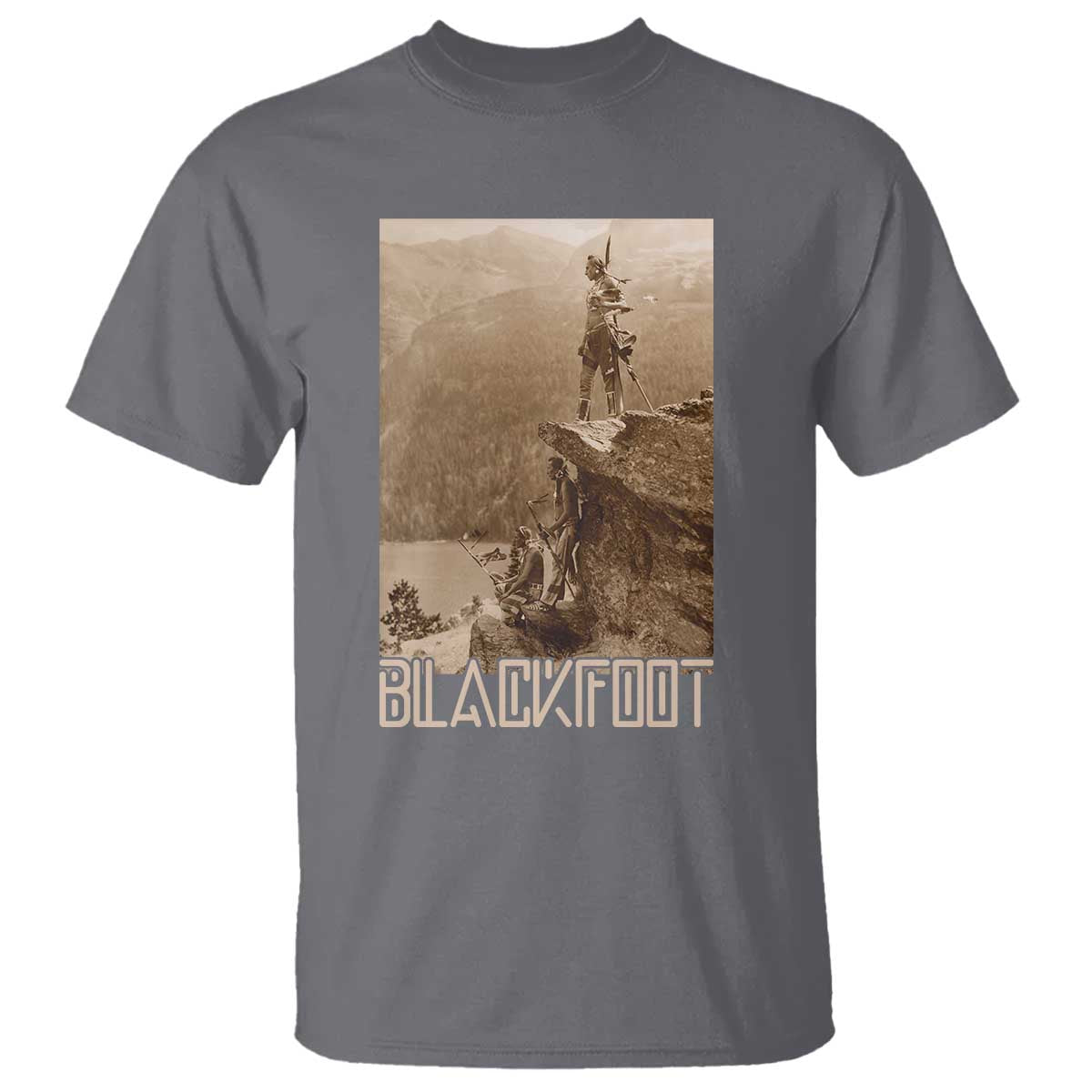 Blackfoot Native American Indians At Glacier National Park T Shirt TS14 Charcoal Print Your Wear