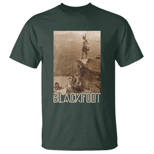 Blackfoot Native American Indians At Glacier National Park T Shirt TS14 Dark Forest Green Print Your Wear