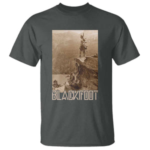 Blackfoot Native American Indians At Glacier National Park T Shirt TS14 Dark Heather Print Your Wear