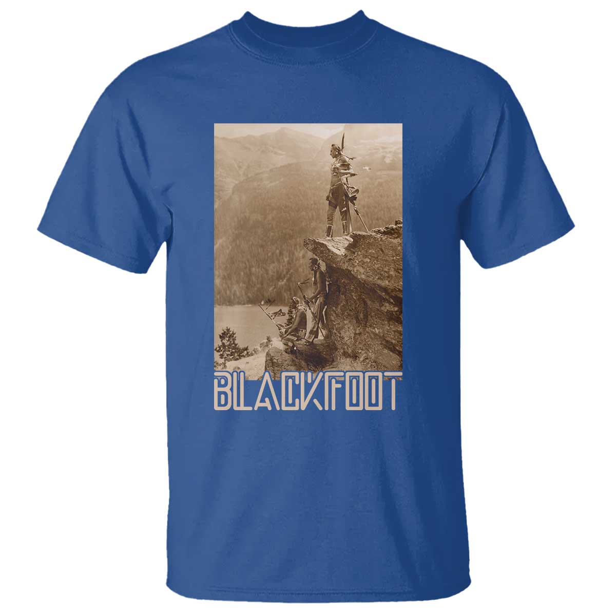 Blackfoot Native American Indians At Glacier National Park T Shirt TS14 Royal Blue Print Your Wear