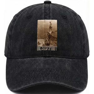 Blackfoot Native American Indians At Glacier National Park Washed Cotton Baseball Cap TS14 Print Your Wear