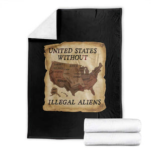 United States Without Illegal Aliens Throw Blanket Native Land Map TS14 Black Print Your Wear