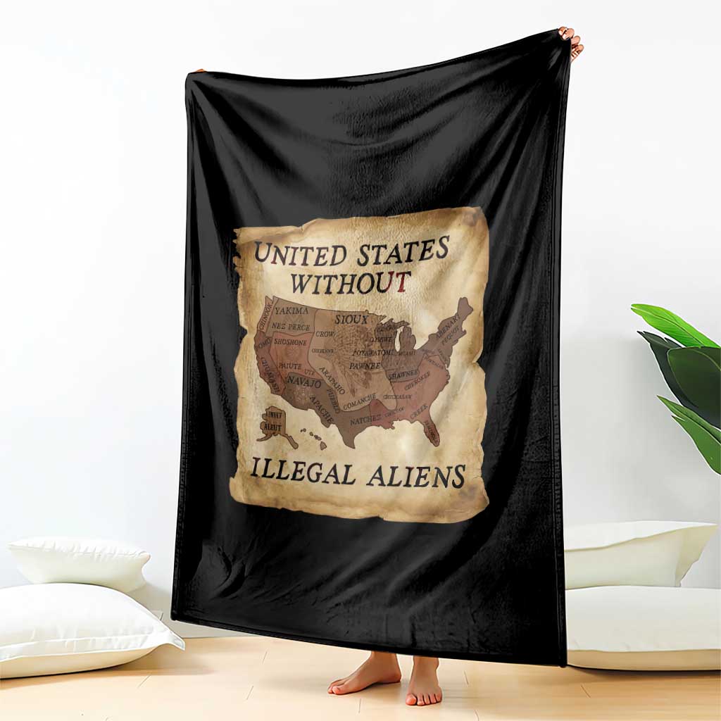 United States Without Illegal Aliens Throw Blanket Native Land Map TS14 Print Your Wear