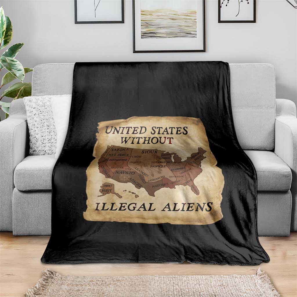 United States Without Illegal Aliens Throw Blanket Native Land Map TS14 Print Your Wear