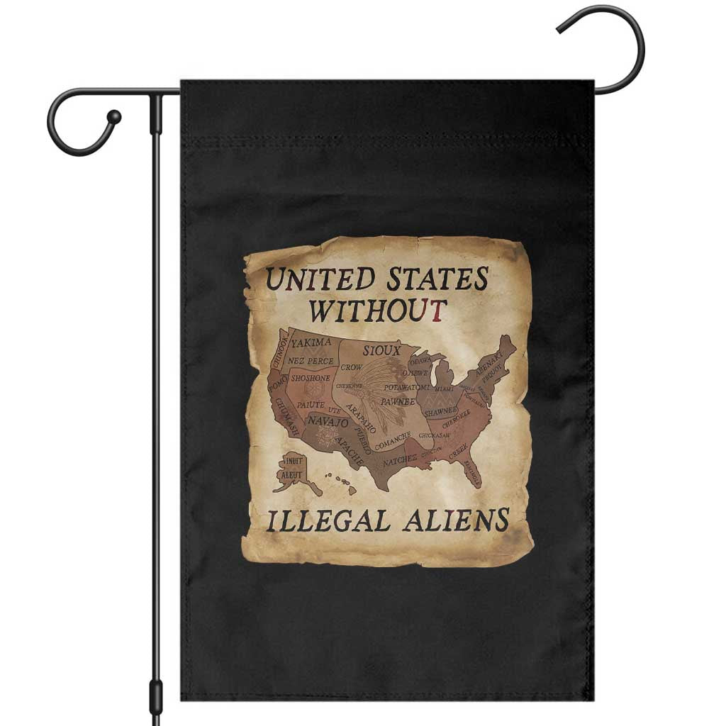 United States Without Illegal Aliens Garden Flag Native Land Map TS14 Black Print Your Wear