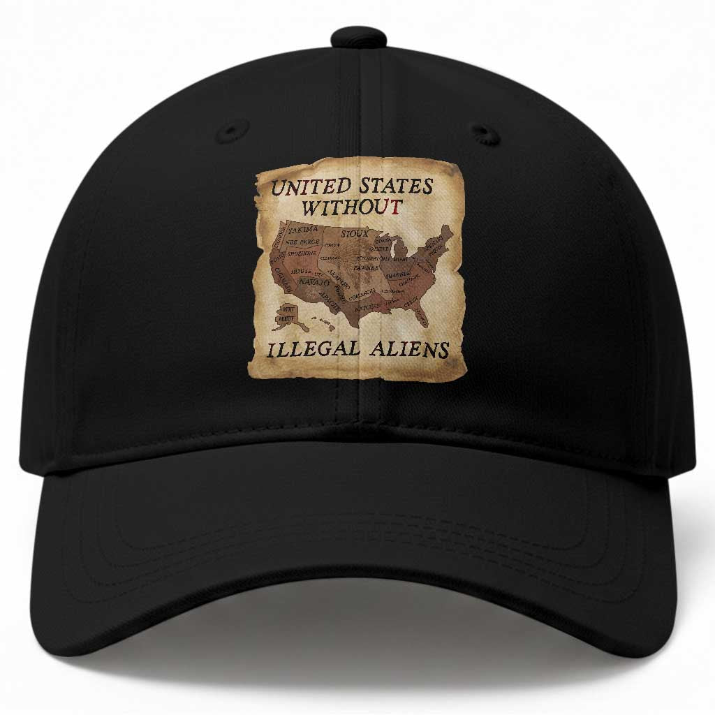 United States Without Illegal Aliens Baseball Cap Native Land Map TS14 Print Your Wear