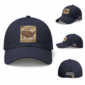 United States Without Illegal Aliens Baseball Cap Native Land Map TS14 Baseball Cap Universal Fit Navy Print Your Wear