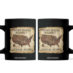 United States Without Illegal Aliens Coffee Mug Native Land Map TS14 Black Print Your Wear