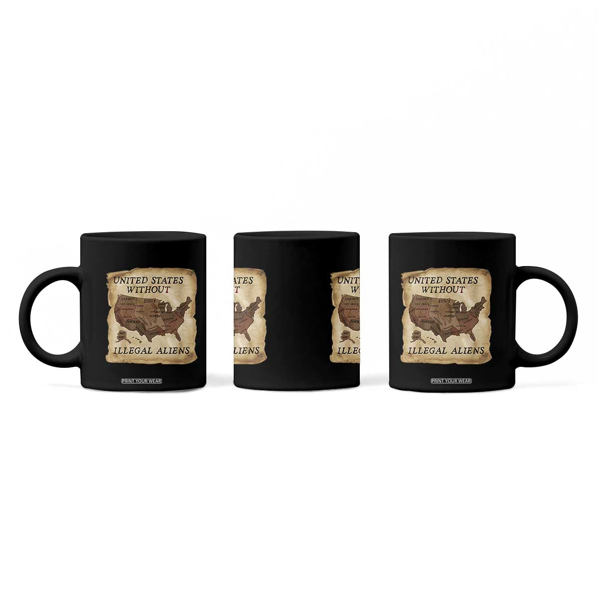United States Without Illegal Aliens Coffee Mug Native Land Map TS14 Print Your Wear