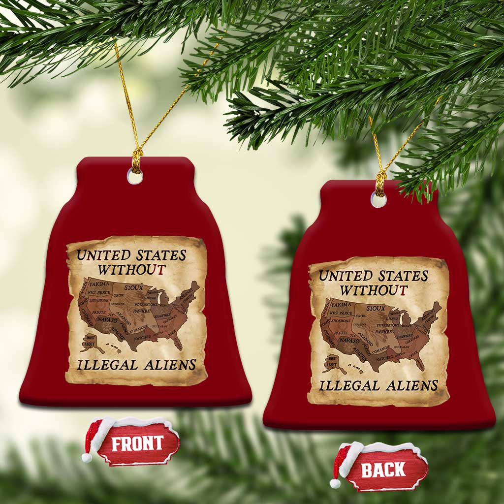 United States Without Illegal Aliens Ceramic Ornament Native Land Map TS14 Print Your Wear