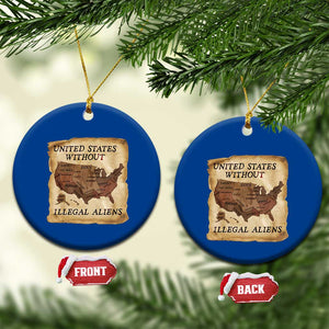 United States Without Illegal Aliens Ceramic Ornament Native Land Map TS14 1pc Blue Print Your Wear
