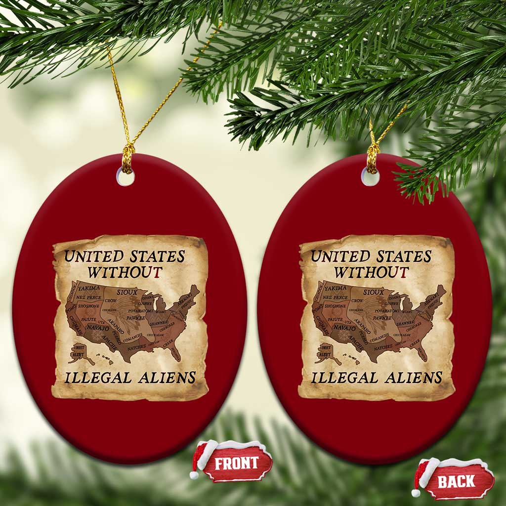 United States Without Illegal Aliens Ceramic Ornament Native Land Map TS14 Print Your Wear