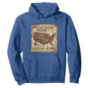 United States Without Illegal Aliens Hoodie Native Land Map TS14 Royal Blue Print Your Wear