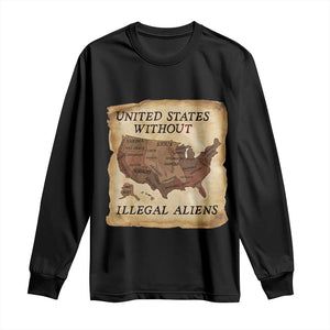 United States Without Illegal Aliens Long Sleeve Shirt Native Land Map TS14 Black Print Your Wear