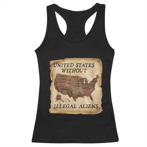 United States Without Illegal Aliens Racerback Tank Top Native Land Map TS14 Black Print Your Wear