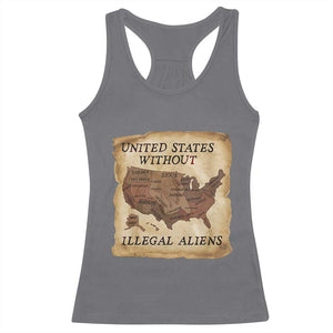 United States Without Illegal Aliens Racerback Tank Top Native Land Map TS14 Charcoal Print Your Wear
