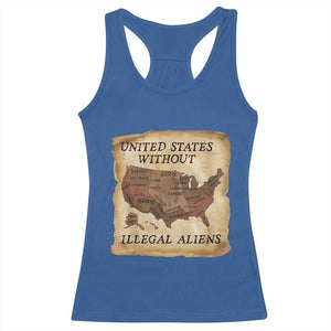 United States Without Illegal Aliens Racerback Tank Top Native Land Map TS14 Royal Blue Print Your Wear