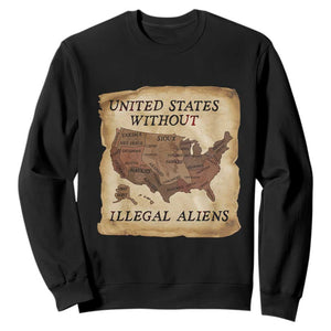 United States Without Illegal Aliens Sweatshirt Native Land Map TS14 Black Print Your Wear