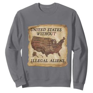 United States Without Illegal Aliens Sweatshirt Native Land Map TS14 Charcoal Print Your Wear