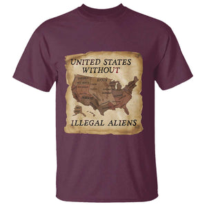 United States Without Illegal Aliens T Shirt Native Land Map TS14 Maroon Print Your Wear