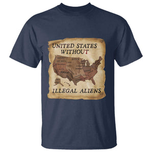 United States Without Illegal Aliens T Shirt Native Land Map TS14 Navy Print Your Wear