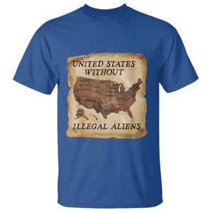 United States Without Illegal Aliens T Shirt Native Land Map TS14 Royal Blue Print Your Wear