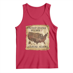 United States Without Illegal Aliens Tank Top Native Land Map TS14 Red Print Your Wear