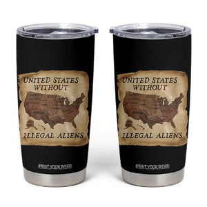 United States Without Illegal Aliens Tumbler Cup Native Land Map TS14 Black Print Your Wear