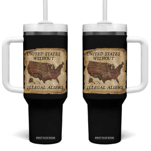 United States Without Illegal Aliens Tumbler With Handle Native Land Map TS14 One Size: 40 oz Black Print Your Wear
