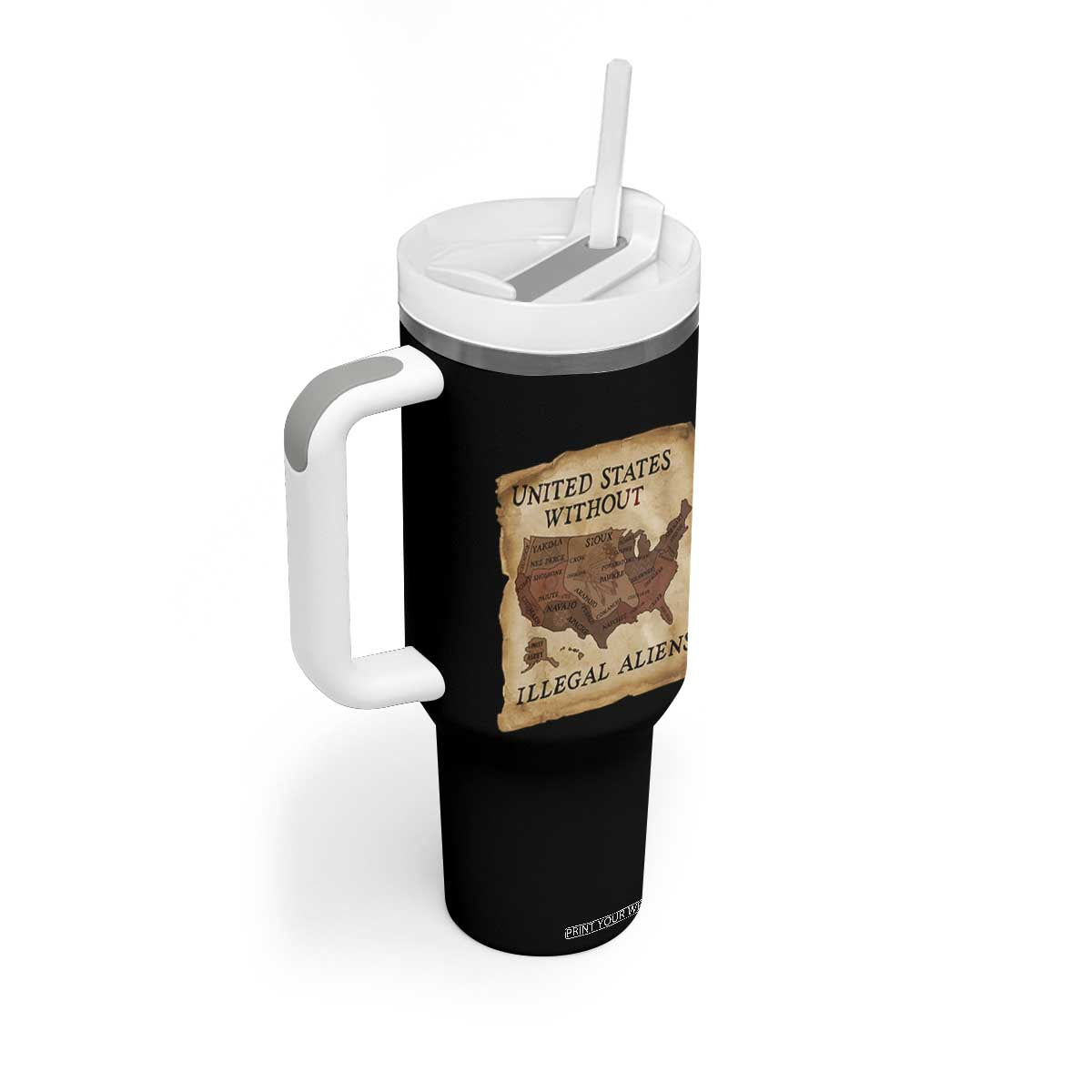 United States Without Illegal Aliens Tumbler With Handle Native Land Map TS14 Print Your Wear