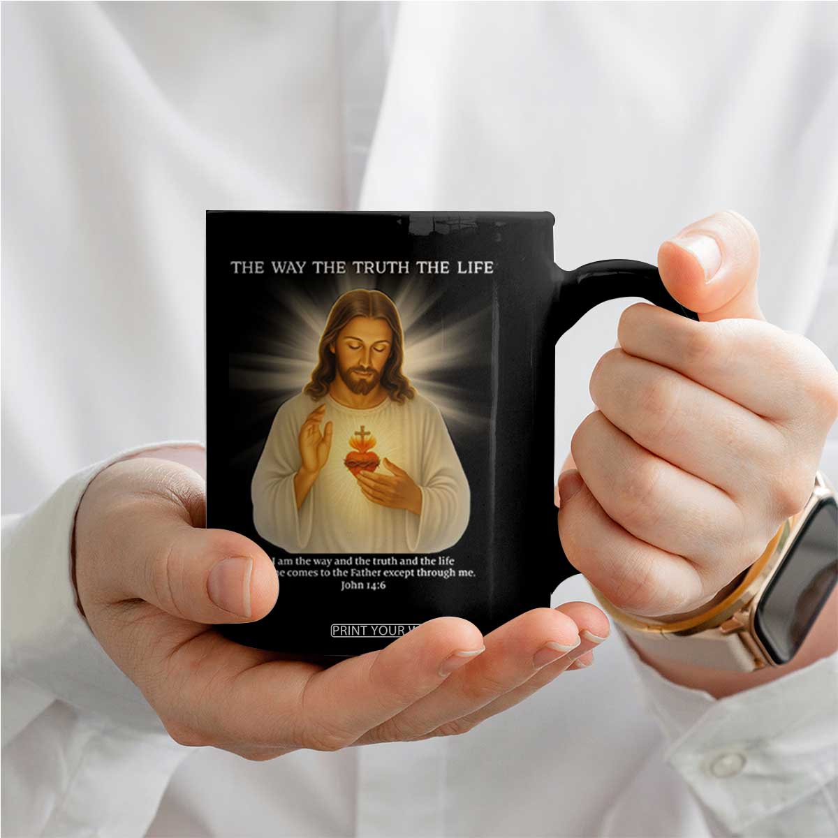 Jesus Christian Christmas Coffee Mug Cross Bible Verse Inspirational TS14 Print Your Wear
