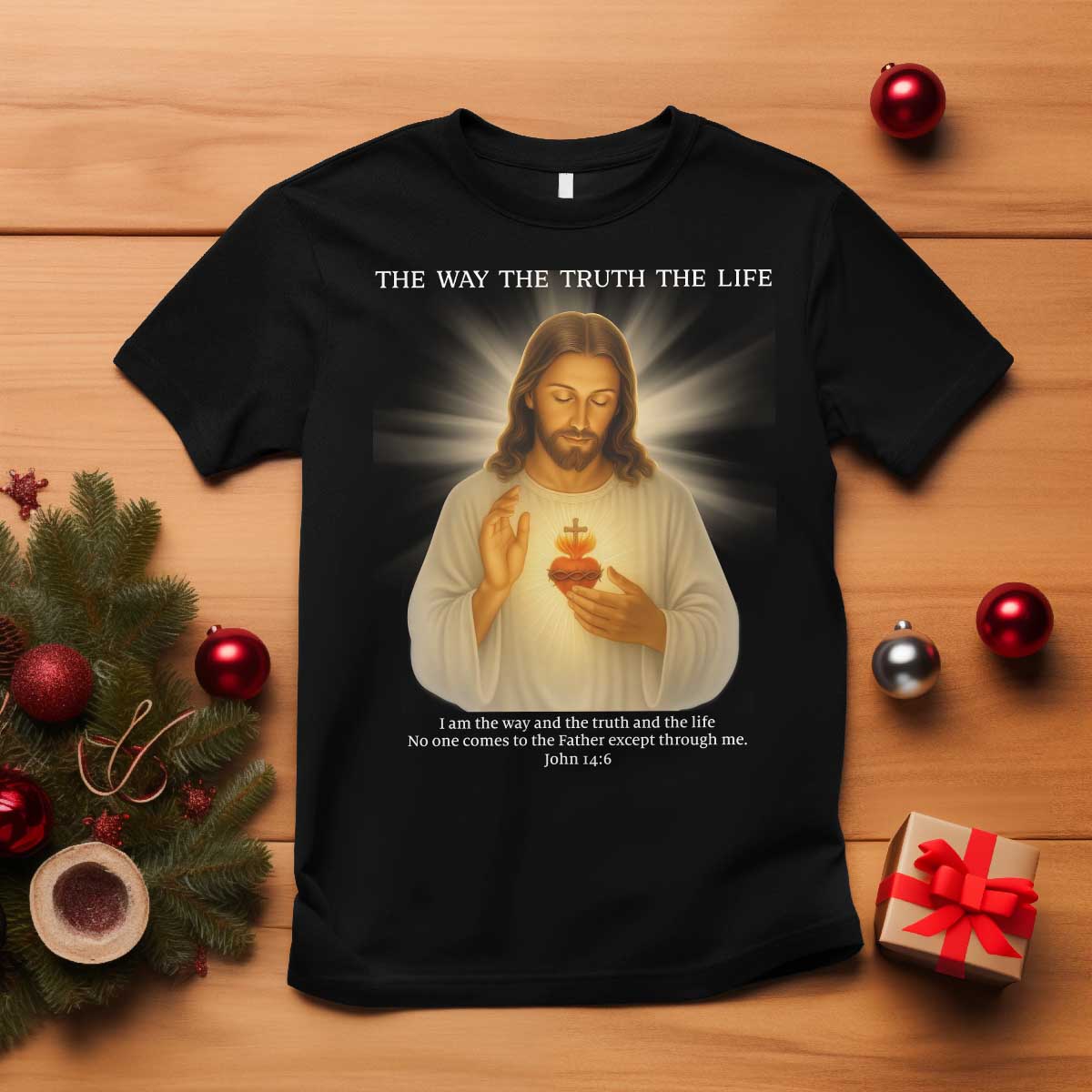 Jesus Christian Christmas T Shirt Cross Bible Verse Inspirational TS14 Black Print Your Wear